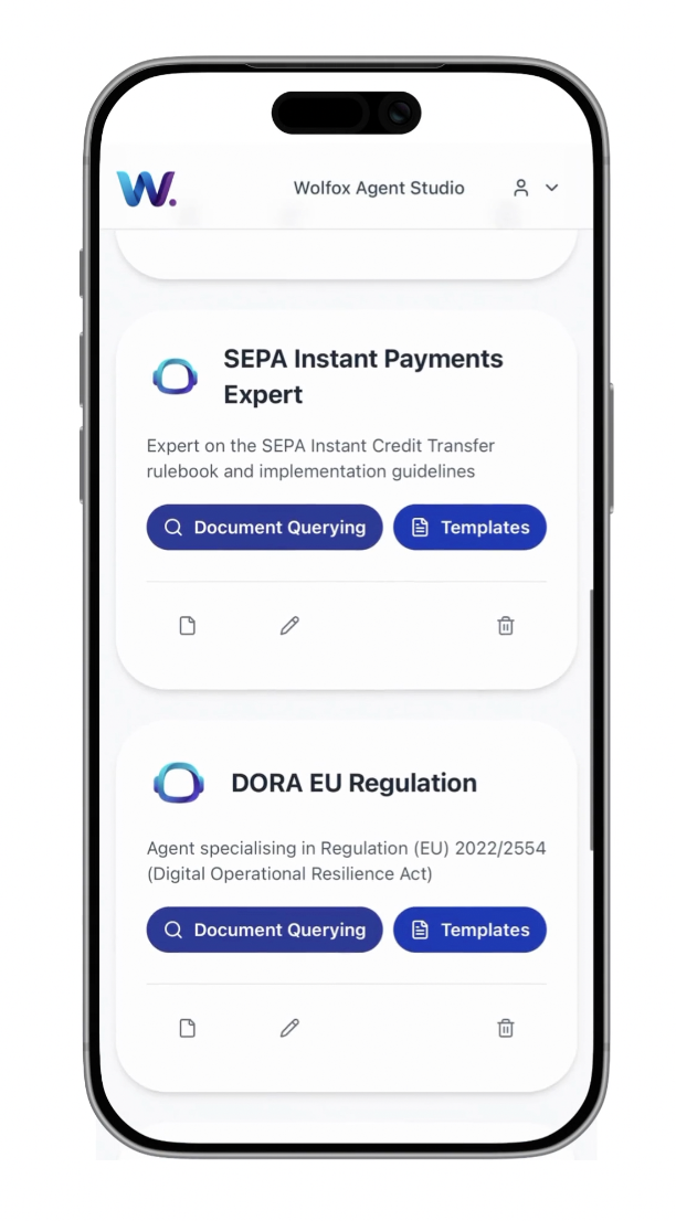 Wolfox Agent Studio on iPhone